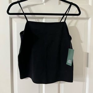 Crop black tank top